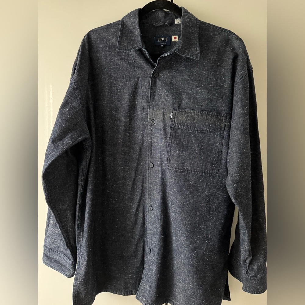 Levi's Speckled Blue Japanese Denim Shirt jacket medium